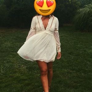 Free People Lace & Crepe Dress